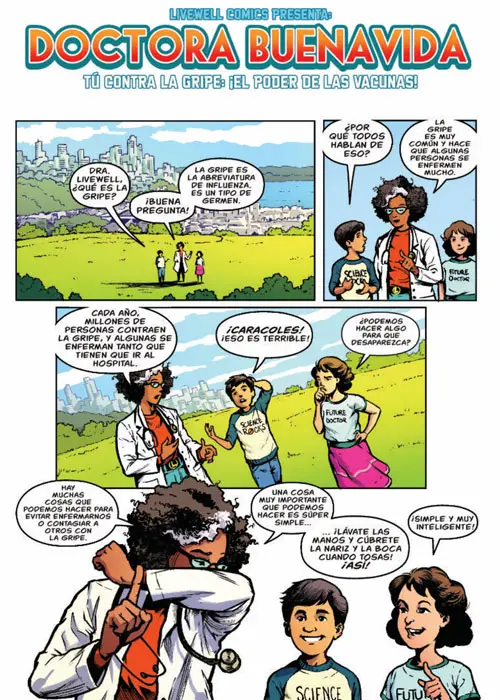Livewell Comics - Flu and Vaccines - SPANISH