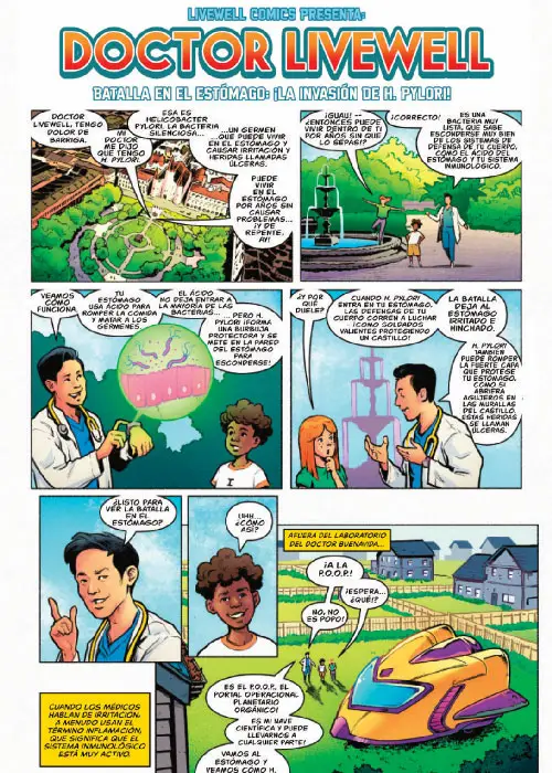 Livewell Comics - H. Pylori in Spanish